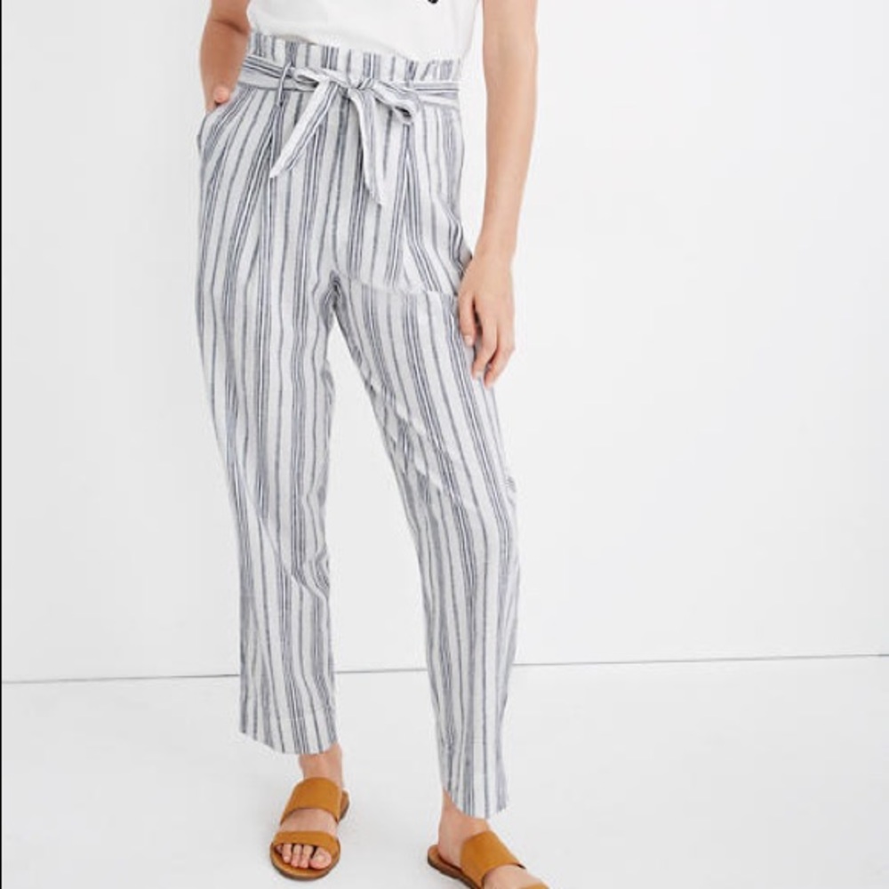 Madewell Linen Cotton Paper Back Pants Medium 8